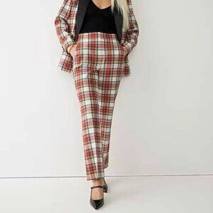 J. Crew Plaid Holiday Wool Blend Pants, Size 10